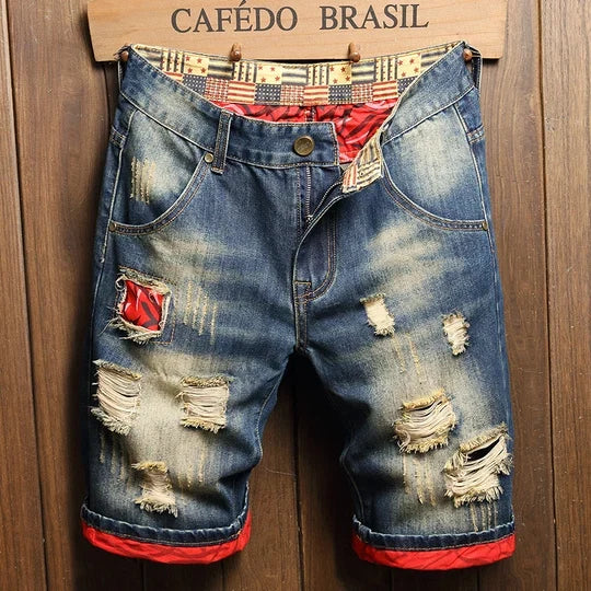 🔥 LAST DAY — 49% OFF!-Street Style Patchwork Denim Shorts