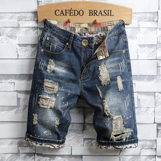 🔥 LAST DAY — 49% OFF!-Street Style Patchwork Denim Shorts