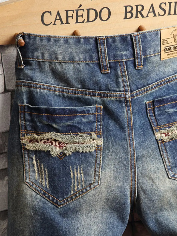 🔥 LAST DAY — 49% OFF!-Street Style Patchwork Denim Shorts