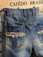 🔥 LAST DAY — 49% OFF!-Street Style Patchwork Denim Shorts