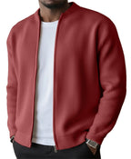 🔥 LAST DAY — 49% OFF! Men's Simple Casual Ribbed Stand Collar Zipper Long Sleeved Jacket