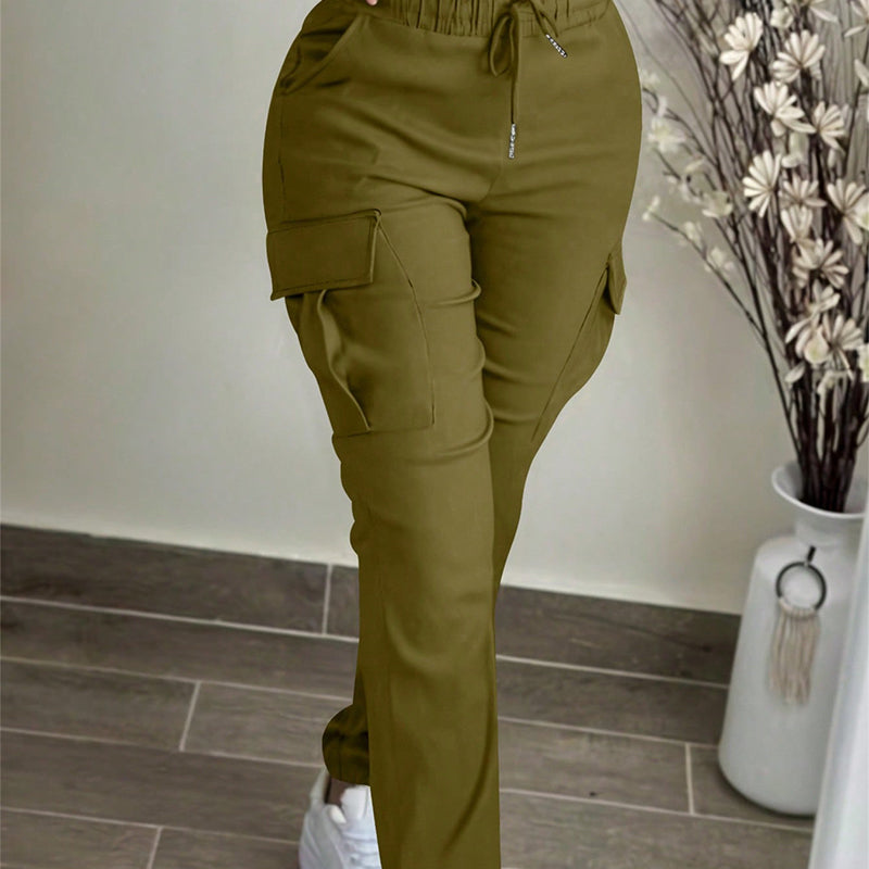⏰Last Day Sale 60% Off💃 Women's Casual Drawstring Waist Cargo Pants – Relaxed Utility Style With Comfortable Everyday Fit