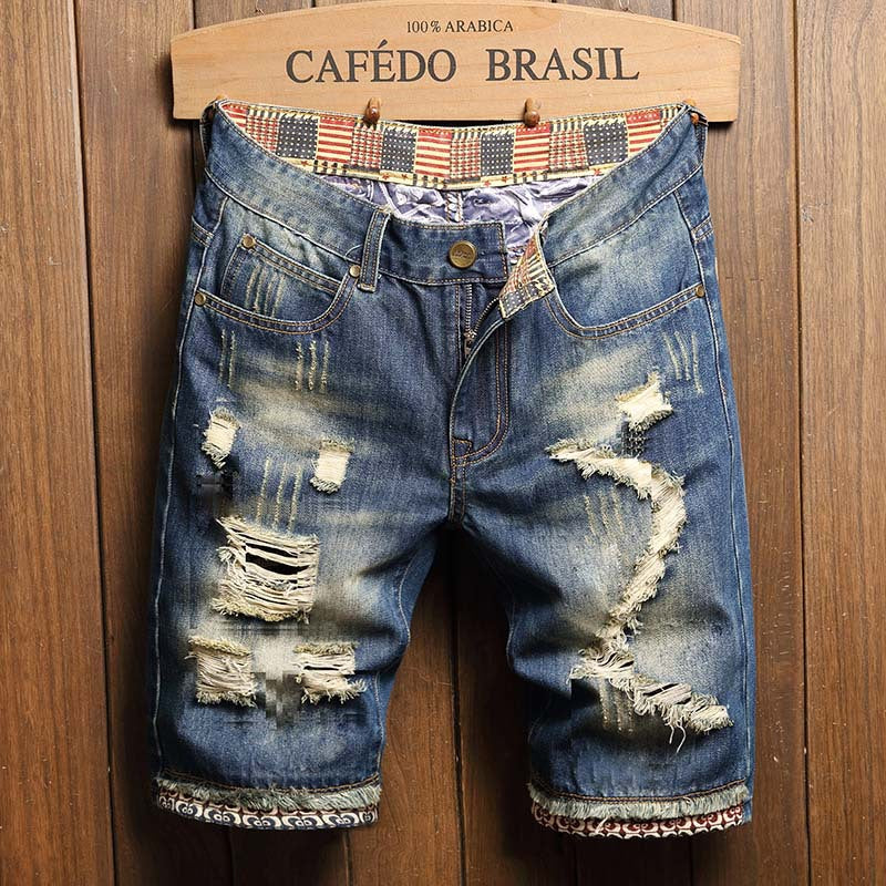 🔥 LAST DAY — 49% OFF!-Street Style Patchwork Denim Shorts