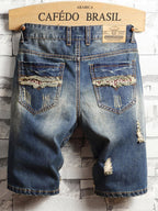 🔥 LAST DAY — 49% OFF!-Street Style Patchwork Denim Shorts